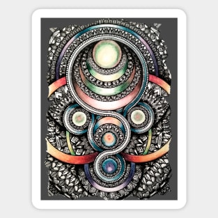 Complicated mandalas Magnet